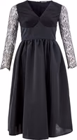Black Polyester Cocktail Dress 1