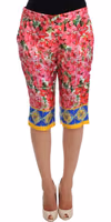 Multicolor Floral Knee Capris Shorts Pants 1