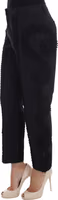 Black Cotton Stretch Torero Capris Pants 2