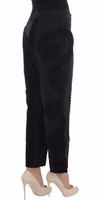 Black Cotton Stretch Torero Capris Pants 4