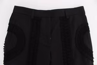 Black Cotton Stretch Torero Capris Pants 5