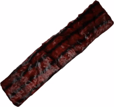 Black Red Stripe Fur Shawl Neck Wrap Scarf