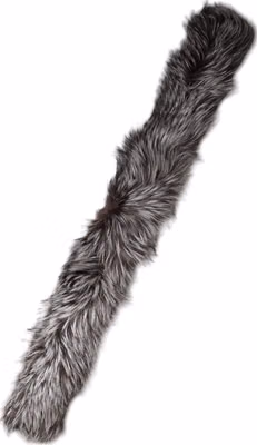 Gray Fox Fur Neck Wrap Warmer Winter Scarf