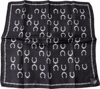 Black Horseshoe Silk Square Handkerchief Scarf 1