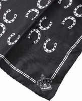 Black Horseshoe Silk Square Handkerchief Scarf 2