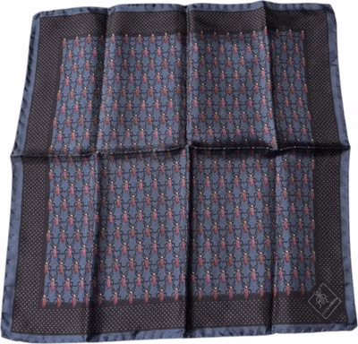 Dark Blue Beetle Square Handkerchief Scarf