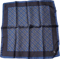 Blue Lady Bug Silk Square Handkerchief Scarf 1