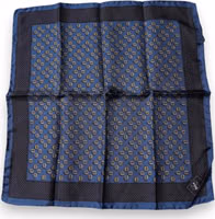 Blue Lady Bug Silk Square Handkerchief Scarf 2