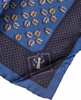 Blue Lady Bug Silk Square Handkerchief Scarf 3