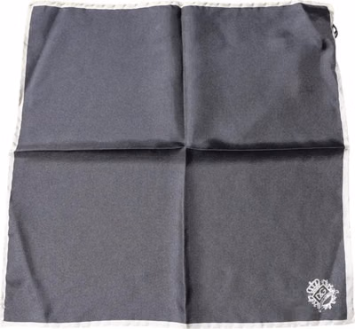 Gray Crown Logo Square Handkerchief Scarf