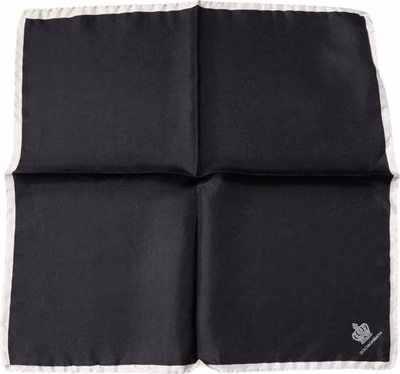 Black Crown Logo Square Handkerchief Scarf