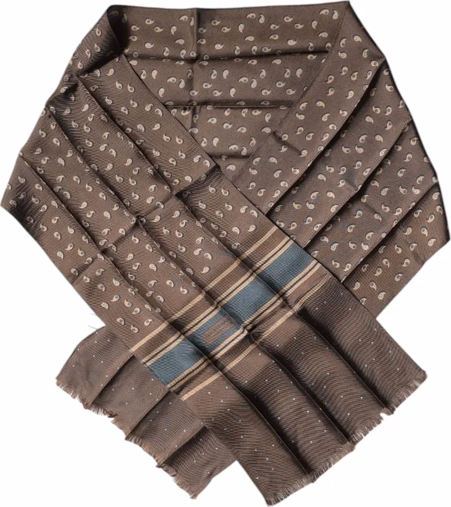 Brown Fantasy Silk Neck Wrap Shawl Scarf