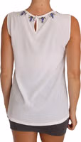 White Silk Crystal Embellished Fly T-shirt 5