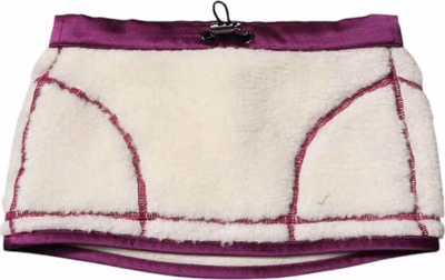 White Purple Cashmere Fleece Neck Warmer Scarf