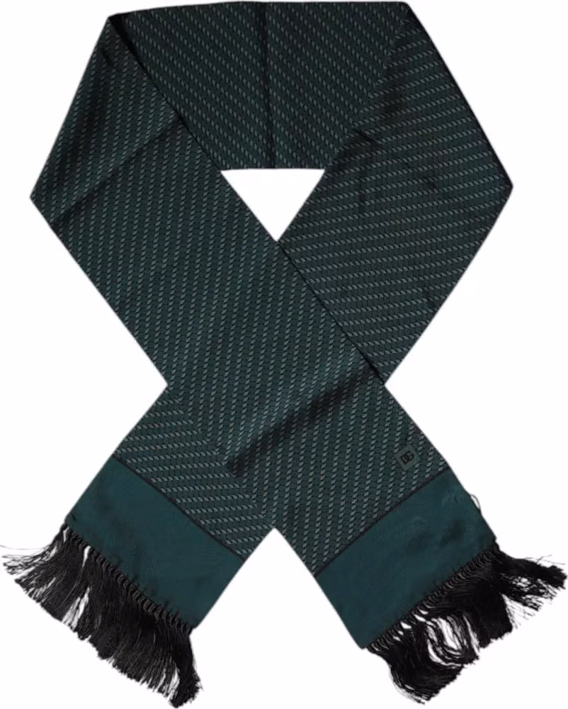 Dark Green Fantasy Fringes Neck Wrap Scarf