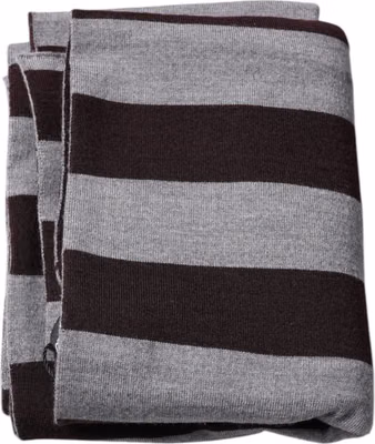 Black Gray Stripes Wool Neck Wrap Scarf