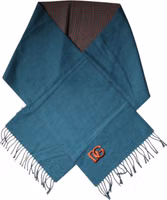 Blue Green Wool Fringes Wrap Shawl Scarf 3