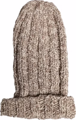 Beige Wool Knitted Ski Mask Balaclava Hat