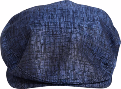 Blue Cotton Stretch Newsboy Hat