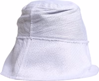 White Polyester Wide Brim Bucket Hat 2