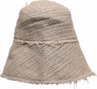 Beige Linen Wide Brim Bucket Hat 2