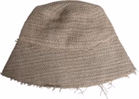 Beige Linen Wide Brim Bucket Hat 3