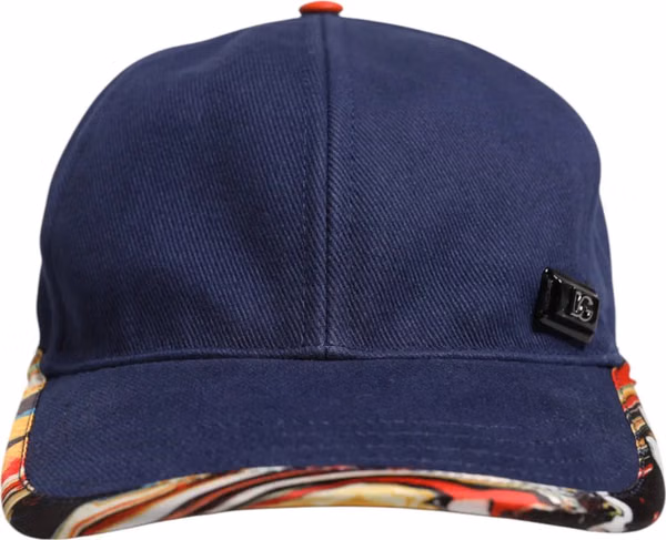 Blue Cotton 6 Panels Baseball Cap