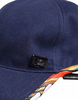 Blue Cotton 6 Panels Baseball Cap 4
