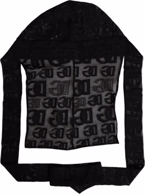 Black Logo Mesh Whole Head Wrap Hat