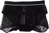 Black Tulle Nylon Mid Waist Panty Underwear 3