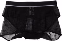 Black Tulle Nylon Mid Waist Panty Underwear 4