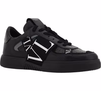 Black Leather VL7N Sneakers 2
