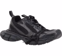 Black Fabric Athletic Sneakers 2