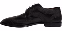 Black Embroidered Classic Leather Derby Dress Shoes 4