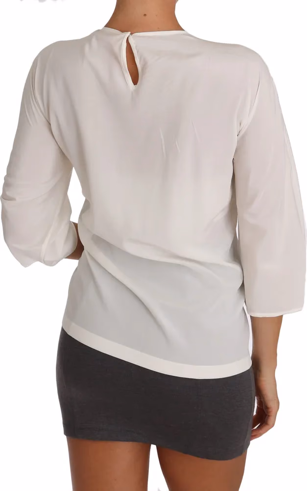 White Silk #dgfamily Blouse T-shirt