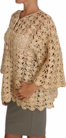 Beige Cardigan Crochet Knitted Raffia Sweater 3