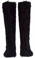 Black Xiangao Lamb Fur Leather Boots Shoes 2