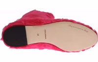 Pink Lamb Fur Leather Flat Boots Shoes 5