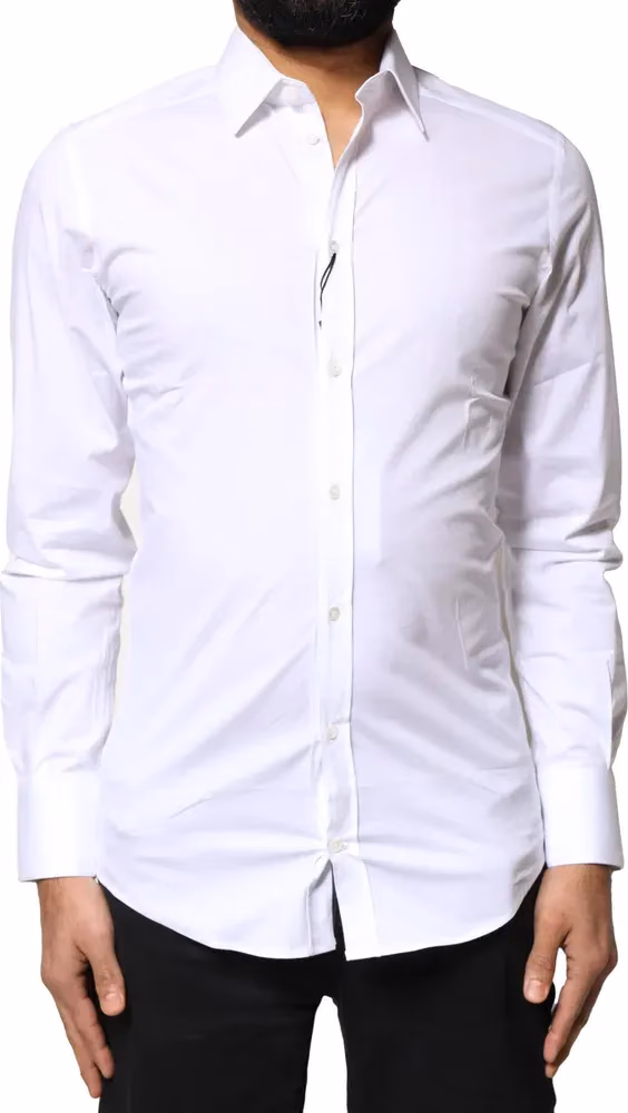 White GOLD Cotton Long Sleeves Dress Shirt