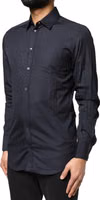 Dark Blue GOLD Cotton Long Sleeves Dress Shirt 2