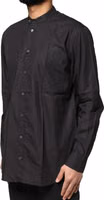 Black Cotton Button Down Men Casual Shirt 2