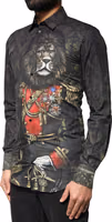 Black Royal Pet Portrait GOLD Dress Shirt 2