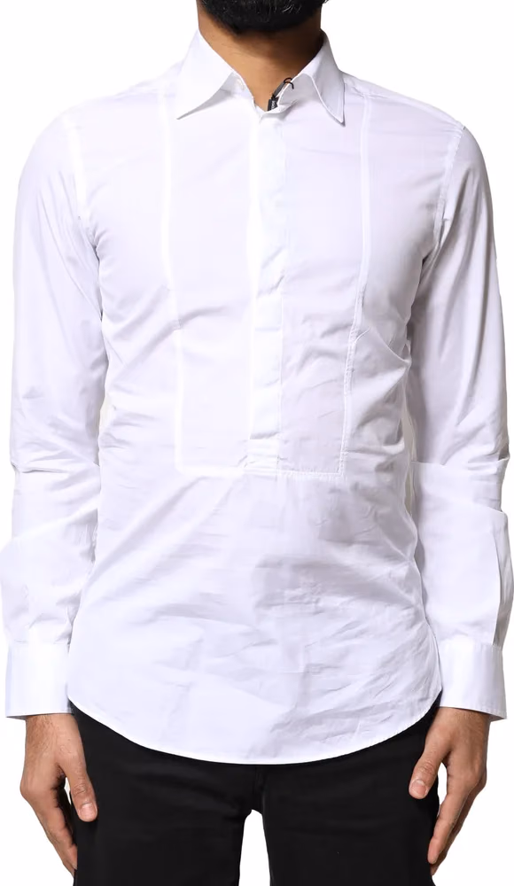 White Cotton Long Sleeves Formal Dress Shirt