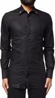 Black GOLD Cross Embellished Men Dress Shirt 1