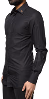 Black GOLD Cross Embellished Men Dress Shirt 2
