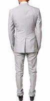 Light Gray Wool GOLD 2 Piece Formal Suit 3