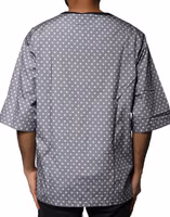Gray Polka Dot Pin-Up Print Crew Neck T-shirt 3