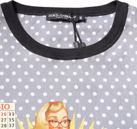 Gray Polka Dot Pin-Up Print Crew Neck T-shirt 4
