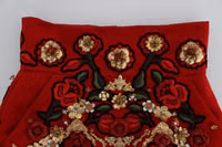 Red Silk Crystal Roses Shorts 5