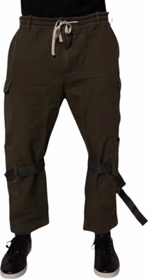 Brown Cotton Stretch Cargo Pants